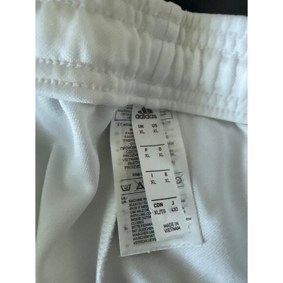 Adidas Mens White Athletic Jogger Pants With Black Stripes Size XL Polyester - Picture 3 of 6